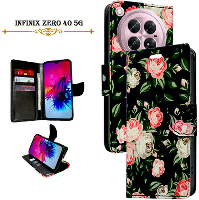 Mxkart Flip Cover for Infinix Zero 40 5G(Black, Pack of: 1)