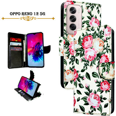 Vacko Flip Cover for OPPO Reno 12 5G(White, Pack of: 1)