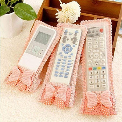 KRISHNA Pouch for Flip Cover for AC Remote Cover Tv Remote Control Case TV Remote Cover(Pink, Grip Case, Pack of: 3)