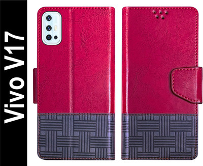 Telecase Flip Cover for Vivo V17 Back Cover Case with Magnatic Closure(Red, Shock Proof, Pack of: 1)