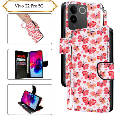 PARGO Flip Cover for Vivo T2 Pro 5G(Red, Pack of: 1)