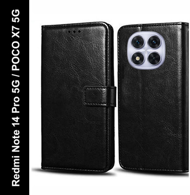 Wynhard Flip Cover for Redmi Note 14 Pro 5G, POCO X7 5G(Black, Grip Case, Pack of: 1)
