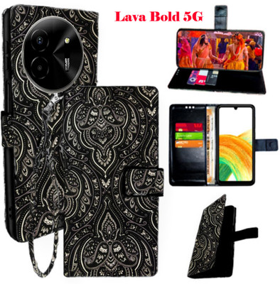 Toklot Flip Cover for Lava Bold 5G(Black, Pack of: 1)