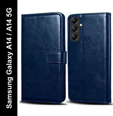 Wynhard Flip Cover for Samsung Galaxy A14, Samsung Galaxy A14 5G(Blue, Grip Case, Pack of: 1)