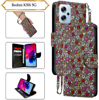 Cutemart Flip Cover for Redmi K50i 5G(Brown, Pack of: 1)