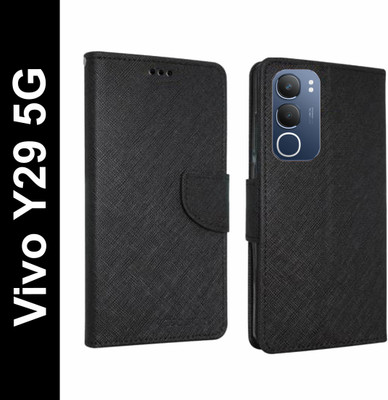 Mehsoos Flip Cover for Vivo Y29 5G(Black, Dual Protection, Pack of: 1)