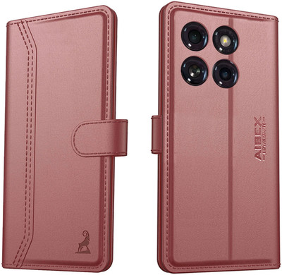 AIBEX Flip Cover for Motorola Edge 60 5G / Motorola Edge 60 Fusion 5G |Premium Leather Finish| Magnetic Closure(Brown, Magnetic Case, Pack of: 1)