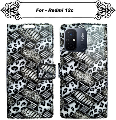 Asmart Flip Cover for Redmi 12c(Black, Pack of: 1)