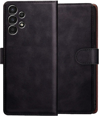 Xester Flip Cover for SAMSUNG A73 5G |Vegan PU Leather |Foldable Stand & Pocket |Magnetic Closure(Black, Dual Protection, Pack of: 1)