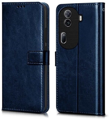SUCH Flip Cover for Back Cover for Oppo Reno 11 Pro 5G Leather Flip Cover(Blue, Grip Case, Pack of: 1)(Blue, Camera Bump Protector)