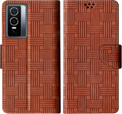 SScase Flip Cover for Vivo Y76 5G(Brown, Shock Proof, Pack of: 1)