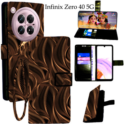 Mxkart Flip Cover for Infinix Zero 40 5G(Brown, Pack of: 1)