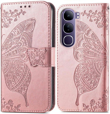 Perkie Flip Cover for vivo V40 Lite 5G(Pink, Dual Protection)