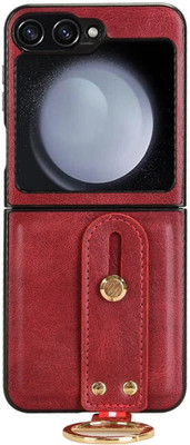 HIGAR Flip Cover for Samsung Galaxy Z Flip 6 / Z Flip 7 FE 5G, Leather Shockproof Polycarbonate Case(Red, Ring Case, Pack of: 1)