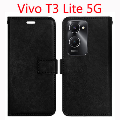 Toklot Flip Cover for Vivo T3 Lite 5G(Black, Pack of: 1)