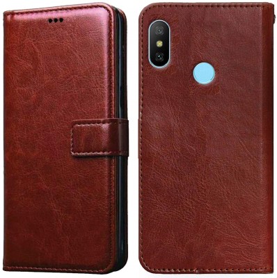 Casesily Flip Cover for Xiaomi MI 6 Pro Leather Wallet Case(Brown, Cases with Holder, Pack of: 1)