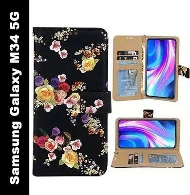 Rahishi Flip Cover for Galaxy M34 5G | Samsung Galaxy M34 5G(Brown, Dual Protection, Pack of: 1)