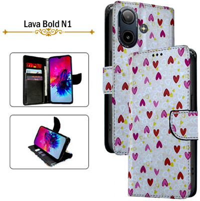 Cutemart Flip Cover for Lava Bold N1(White, Pack of: 1)