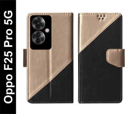 Telecase Flip Cover for Oppo F25 Pro 5G(Black, Shock Proof, Pack of: 1)