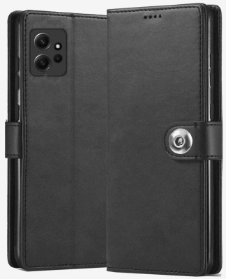 ClickAway Flip Cover for Mi Redmi Note 12 4G | Leather Case | (Flexible, Shock Proof Back Cover |(Black, Shock Proof, Pack of: 1)