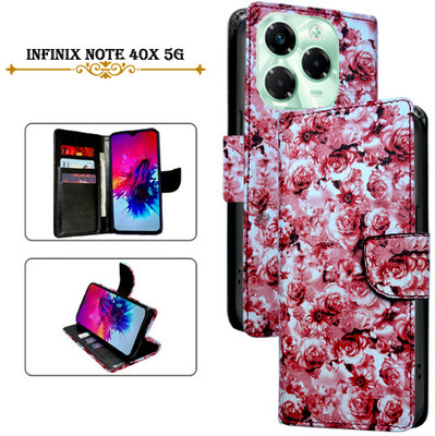 Asmart Flip Cover for Infinix Note 40x 5G(Red, Pack of: 1)