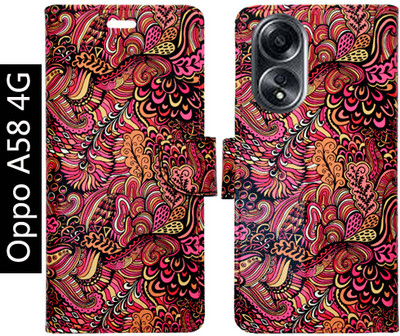 Toklot Flip Cover for Oppo A58 4G(Red, Pack of: 1)