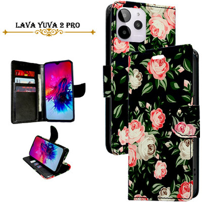 Cutemart Flip Cover for Lava Yuva 2 Pro(Black, Pack of: 1)