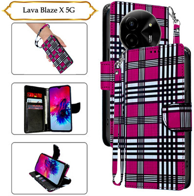 Cutemart Flip Cover for Lava Blaze X 5G(Pink, Pack of: 1)