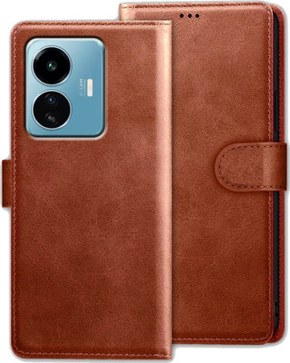 Xester Flip Cover for IQOO Z6 LITE 5G |Vegan PU Leather |Foldable Stand & Pocket |Magnetic Closure(Brown, Dual Protection, Pack of: 1)