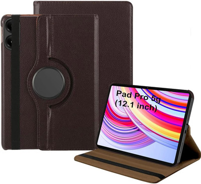 ST Creation Flip Cover for redmi pad pro 5g cover (12.1 inch)(Brown, Dual Protection, Pack of: 1)