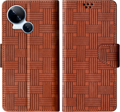 SBMS Flip Cover for Tecno Spark 10 5G(Brown, Shock Proof, Pack of: 1)