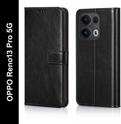 Cockcrow Flip Cover for OPPO Reno13 Pro 5G(Black, Shock Proof, Pack of: 1)