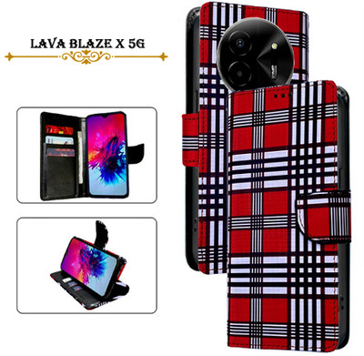 Cutemart Flip Cover for Lava Blaze X 5G(Red, Pack of: 1)