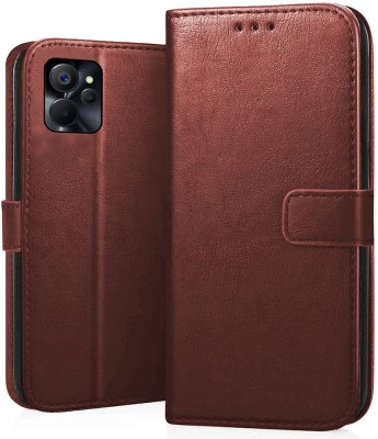 MobileMantra Flip Cover for Realme 9i 5G | Leather Finish | Inside TPU with Card Pockets | Back Cover |(Brown, Shock Proof, Pack of: 1)