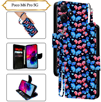 PARGO Flip Cover for Poco M6 Pro 5G(Black, Pack of: 1)