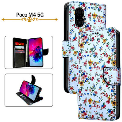 PARGO Flip Cover for Poco M4 5G(White, Pack of: 1)