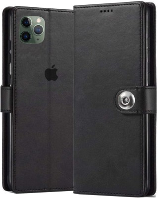 Worth Buy Flip Cover for Apple iPhone 11 Pro Max | Leather Case | (Flexible, Shock Proof Back Cover |(Black, Shock Proof, Pack of: 1)