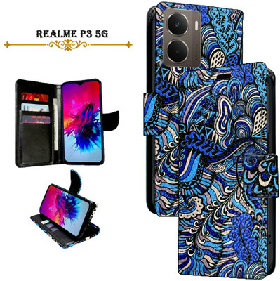Vacko Flip Cover for realme P3 5G(Blue, Pack of: 1)