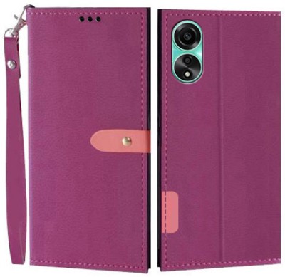 Wynhard Flip Cover for OPPO A78(Pink, Grip Case, Pack of: 1)