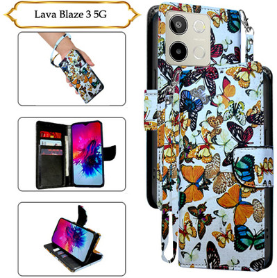 PARGO Flip Cover for Lava Blaze 3 5G(White, Pack of: 1)
