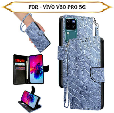 PARGO Flip Cover for Vivo V30 Pro 5G(Silver, Pack of: 1)