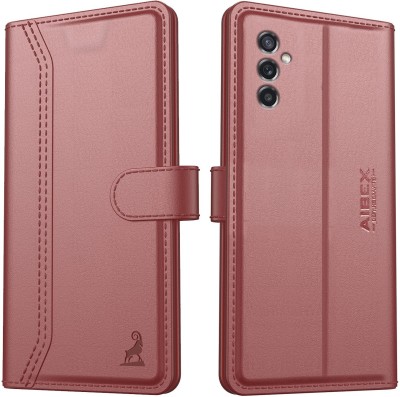 AIBEX Flip Cover for Samsung Galaxy M52 5G|Vegan PU Leather |Foldable Stand & Pocket |Magnetic Closure(Brown, Cases with Holder, Pack of: 1)