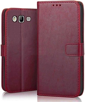 ClickAway Flip Cover for Samsung Galaxy Grand Prime(Red, Dual Protection, Pack of: 1)