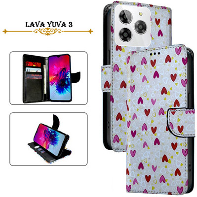 Cutemart Flip Cover for Lava Yuva 3(White, Pack of: 1)