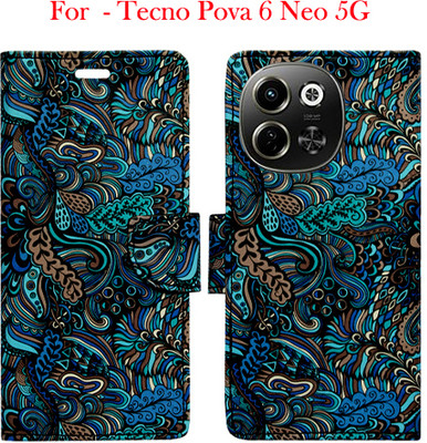 Toklot Flip Cover for Tecno Pova 6 Neo 5G(Blue, Pack of: 1)