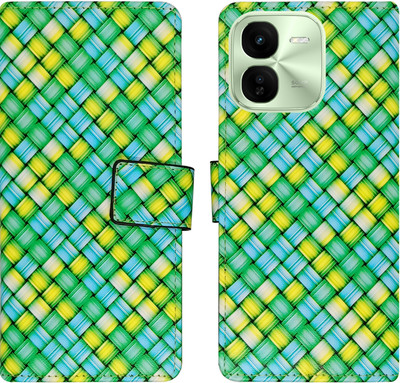 MyFlips Flip Cover for IQOO Z9x 5G(Green, Yellow, Magnetic Case, Pack of: 1)