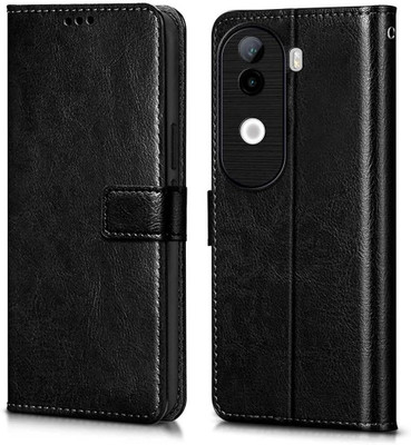 WOW Imagine Flip Cover for iQOO Z9s 5G | Vivo V40e 5G Card Pockets Wallet & Stand(Black, Magnetic Case, Pack of: 1)