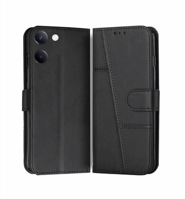 Soul Flip Cover for Vivo Y300 Plus, Card Pockets Wallet & Inbuilt Stand, Wallet Style Flip Back Case Cover(Black, Magnetic Case, Pack of: 1)