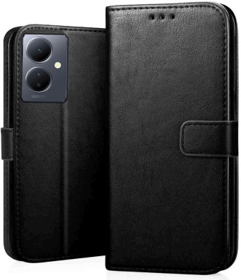 SUCH Flip Cover for Leather Flip Cover for Vivo Y78 5G-V2249 (Brown, Dual Protection, Pack of: 1)(Brown, Camera Bump Protector)