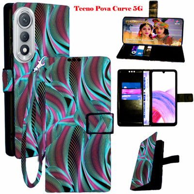SHANNO Flip Cover for Tecno Pova Curav 5G(Blue, Pack of: 1)